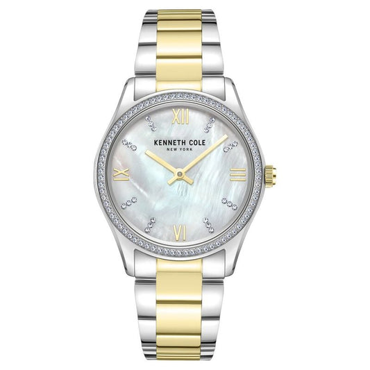 Kenneth Cole Quartz Analog Mother Of Pearl Dial Stainless Steel Strap Watch For Women NTKCWLG0048302LD