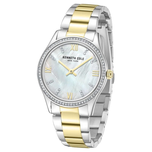 Kenneth Cole Quartz Analog Mother Of Pearl Dial Stainless Steel Strap Watch For Women NTKCWLG0048302LD