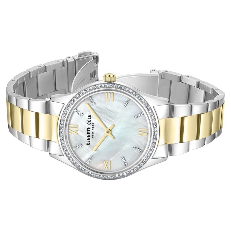 Kenneth Cole Quartz Analog Mother Of Pearl Dial Stainless Steel Strap Watch For Women NTKCWLG0048302LD