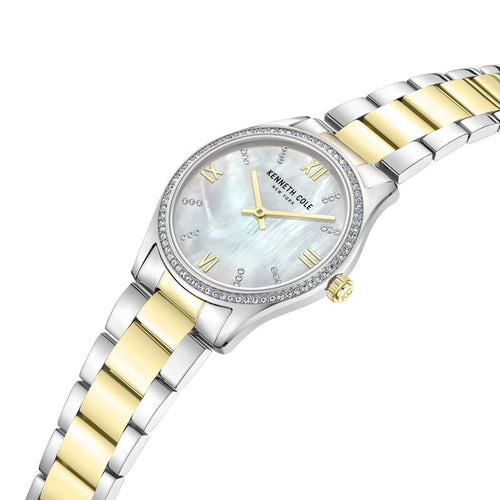 Kenneth Cole Quartz Analog Mother Of Pearl Dial Stainless Steel Strap Watch For Women NTKCWLG0048302LD