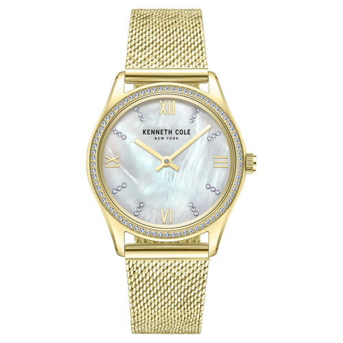 Kenneth Cole Quartz Analog Mother of Pearl Dial Stainless Steel Strap Watch for Women KCWLG0048303LD