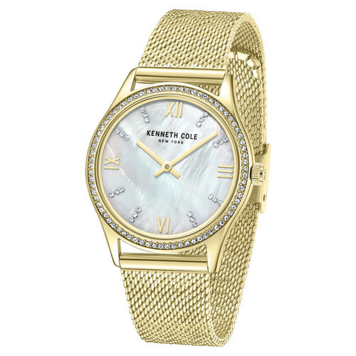 Kenneth Cole Quartz Analog Mother of Pearl Dial Stainless Steel Strap Watch for Women KCWLG0048303LD