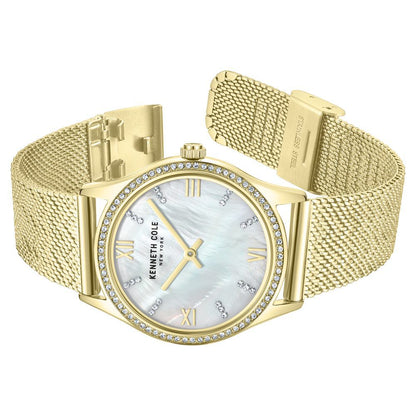 Kenneth Cole Quartz Analog Mother of Pearl Dial Stainless Steel Strap Watch for Women KCWLG0048303LD