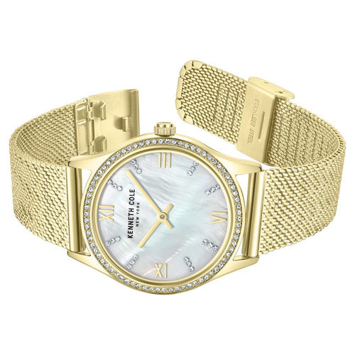 Kenneth Cole Quartz Analog Mother of Pearl Dial Stainless Steel Strap Watch for Women KCWLG0048303LD