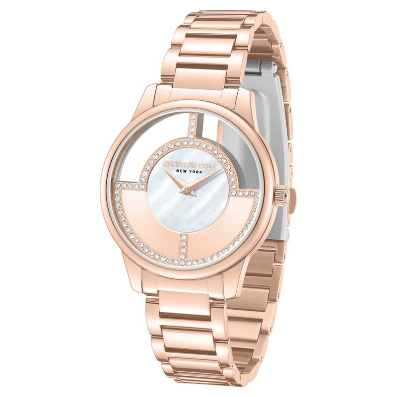Kenneth Cole Quartz Analog Mother of Pearl Dial Stainless Steel Strap Watch For Women NTKCWLG0061501LD