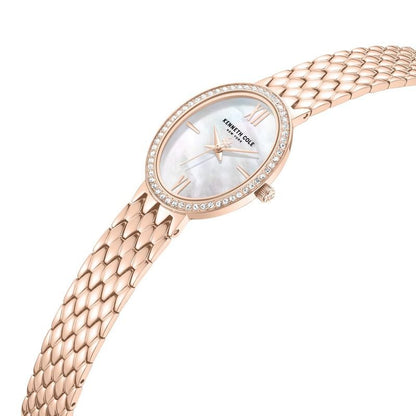 Kenneth Cole Quartz Analog White Dial Rose Gold Colour Stainless Steel Strap Watch For Women KCWLG0068301LD