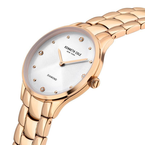 Kenneth Cole Quartz Analog White Dial Stainless Steel Strap Watch for Women KCWLG2125901LD