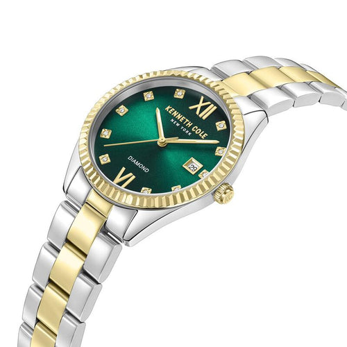 Kenneth Cole Quartz Analog Green dial Stainless Steel Strap Watch for Women NTKCWLH0026903LD