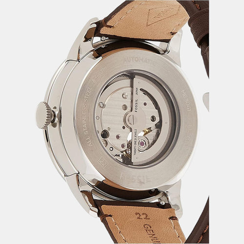Towns Men Automatic Black Dial Multi-Function Leather Watch ME3061
