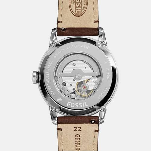 Towns Men Automatic Black Dial Multi-Function Leather Watch ME3061