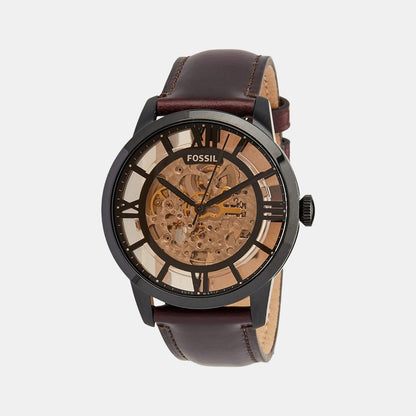 Towns Men Automatic Brown Dial Analog Leather Watch ME3098