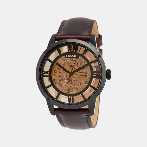 Towns Men Automatic Brown Dial Analog Leather Watch ME3098