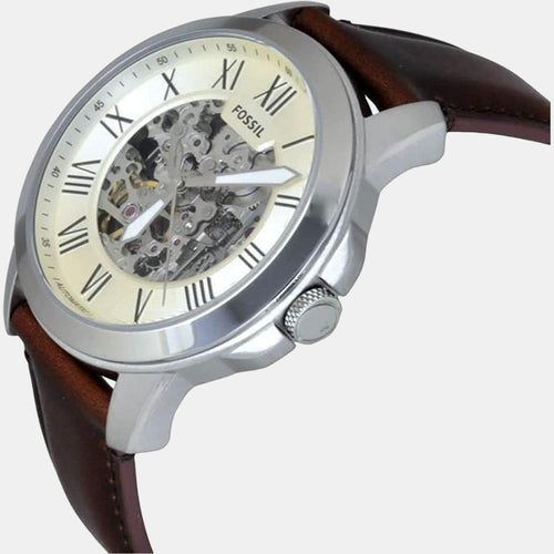Grant Men Automatic Cream Dial Analog Leather Watch ME3099