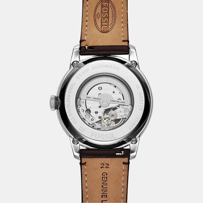 Towns Men Automatic Blue Dial Multi-Function Leather Watch ME3110