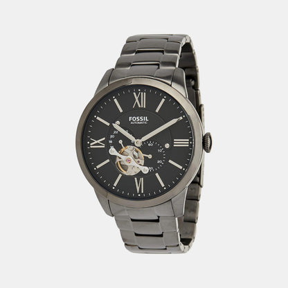 Towns Men Automatic Black Dial Multi-Function Stainless Steel Watch ME3172