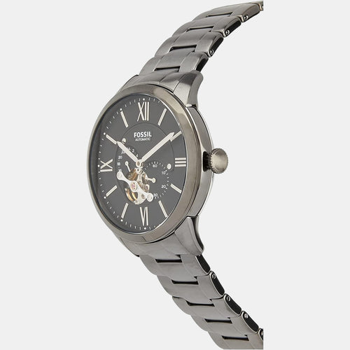 Towns Men Automatic Black Dial Multi-Function Stainless Steel Watch ME3172