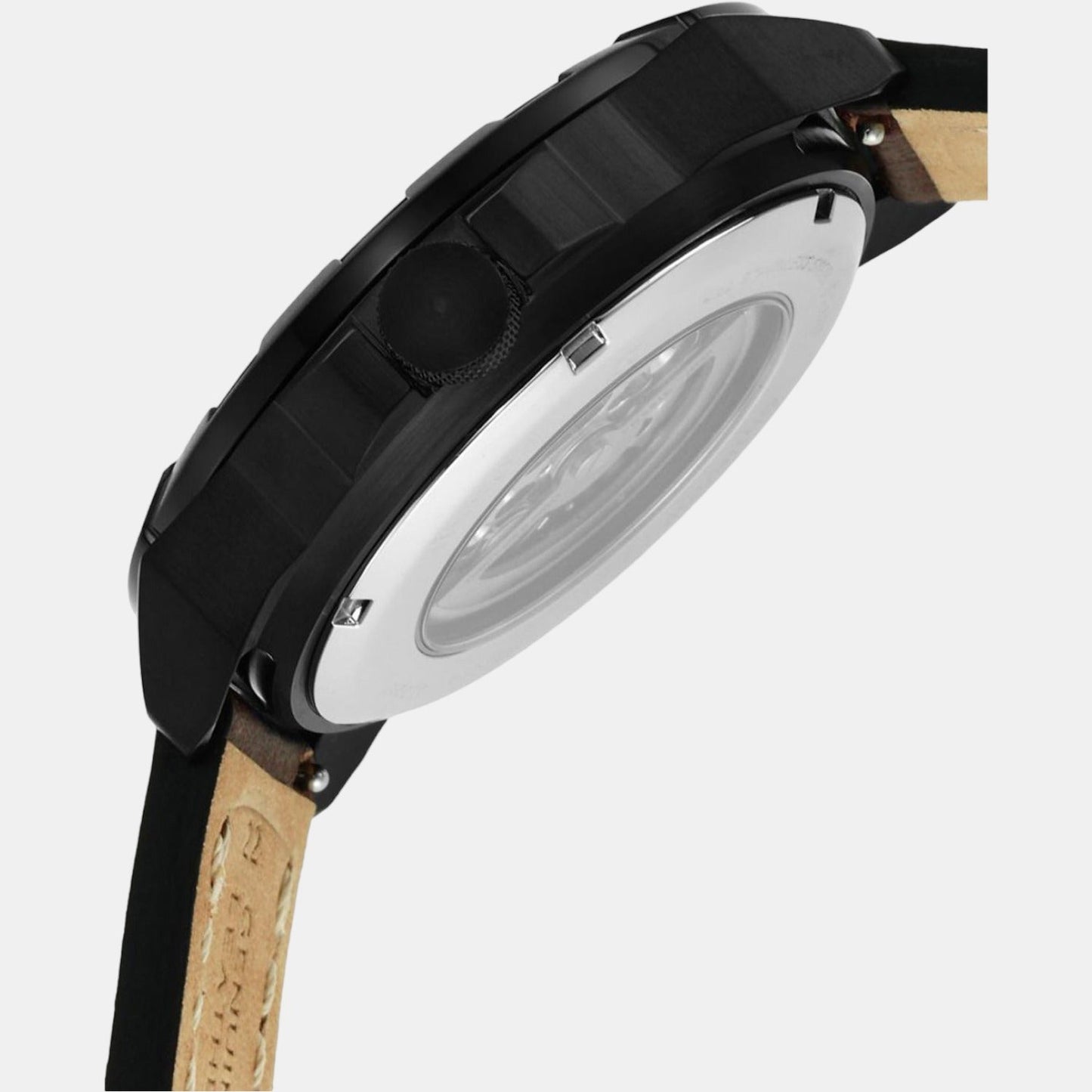 Bronson Men Automatic Black Dial Analog Leather Watch ME3219