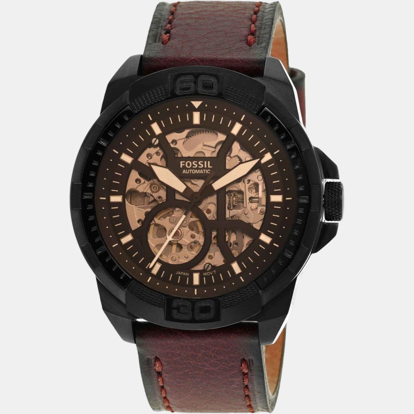 Bronson Men Automatic Black Dial Analog Leather Watch ME3219