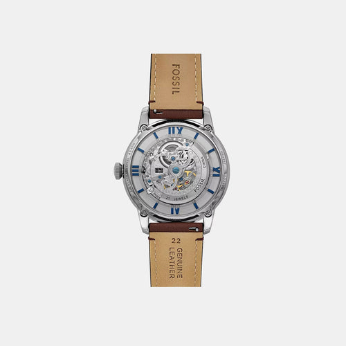 Men Mechanical Transparent Dial Analog Leather Watch ME3267