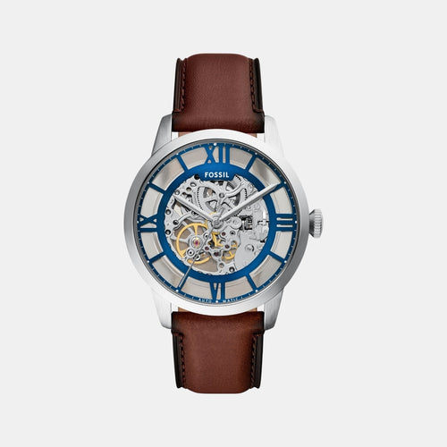 Men Mechanical Transparent Dial Analog Leather Watch ME3267