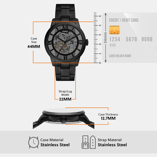 Men Mechanical Transparent Dial Analog Stainless Steel Watch ME3269