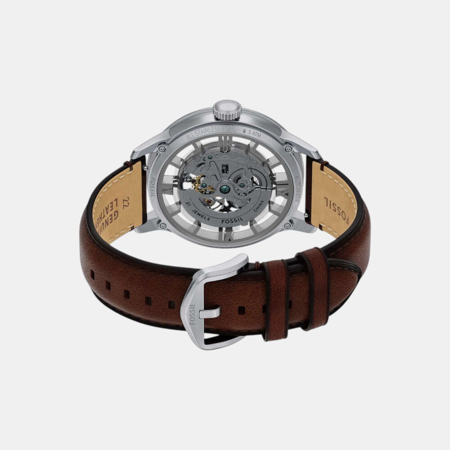 Townsman Men Automatic Silver Dial Analog Leather Watch ME3270