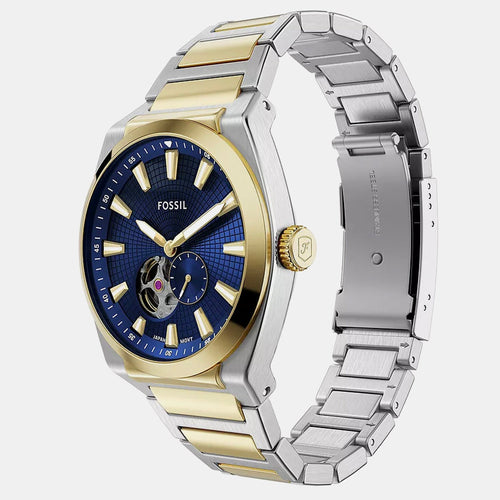 Everett Men Automatic Blue Dial Chronograph Stainless Steel Watch ME3275