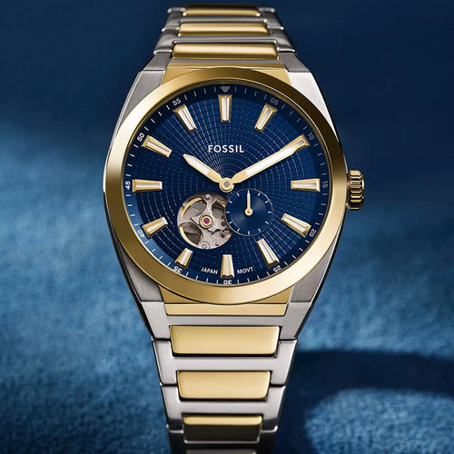 Everett Men Automatic Blue Dial Chronograph Stainless Steel Watch ME3275