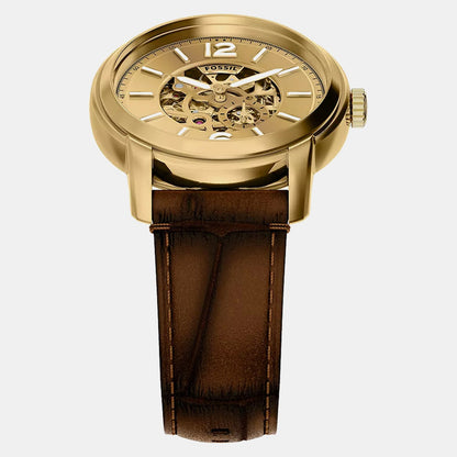 Men Automatic Gold Dial Analog Leather Watch ME3279