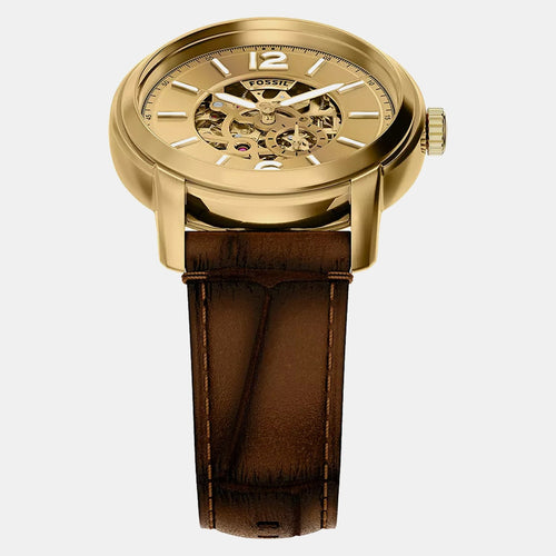 Men Automatic Gold Dial Analog Leather Watch ME3279