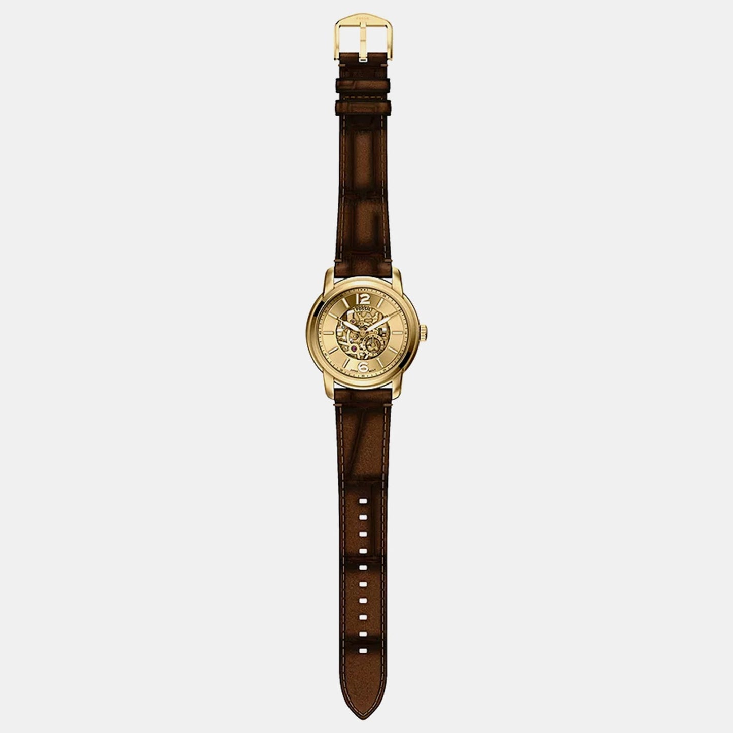 Men Automatic Gold Dial Analog Leather Watch ME3279