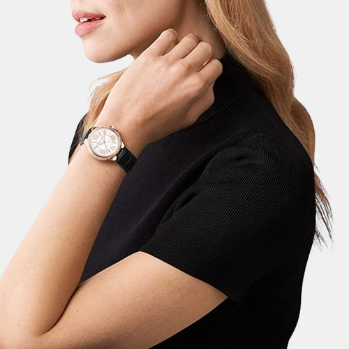 Camille Women Quartz White Dial Analog Leather Watch MK2962
