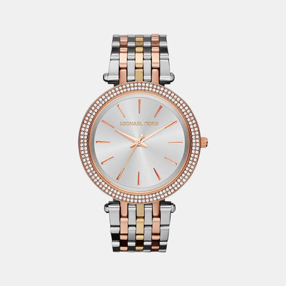 Darci Women Quartz Silver Dial Analog Stainless Steel Watch MK3203