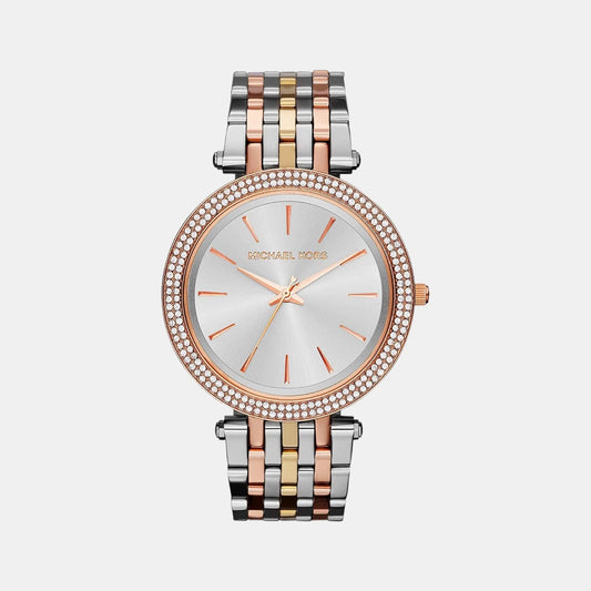 Darci Women Quartz Silver Dial Analog Stainless Steel Watch MK3203