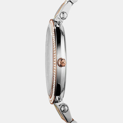 Darci Women Quartz Silver Dial Analog Stainless Steel Watch MK3203