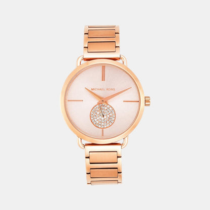 Portia Women Quartz Pink Dial Chronograph Stainless Steel Watch MK3640