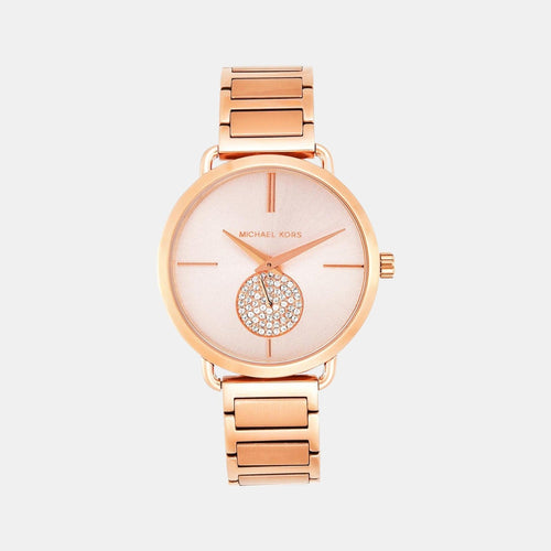 Portia Women Quartz Pink Dial Chronograph Stainless Steel Watch MK3640