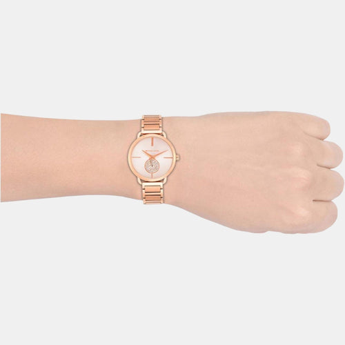 Portia Women Quartz Pink Dial Chronograph Stainless Steel Watch MK3640