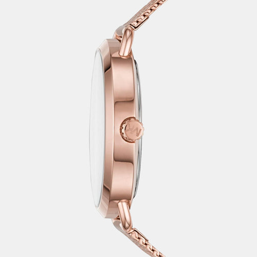 Portia Women Quartz Pink Dial Analog Stainless Steel Watch MK3845