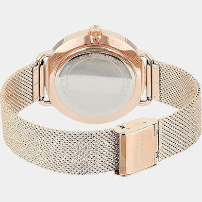 Portia Women Quartz Pink Dial Analog Stainless Steel Watch MK3845