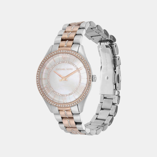 Lauryn Women Quartz Mother Of Pearl Dial Analog Stainless Steel Watch MK3979