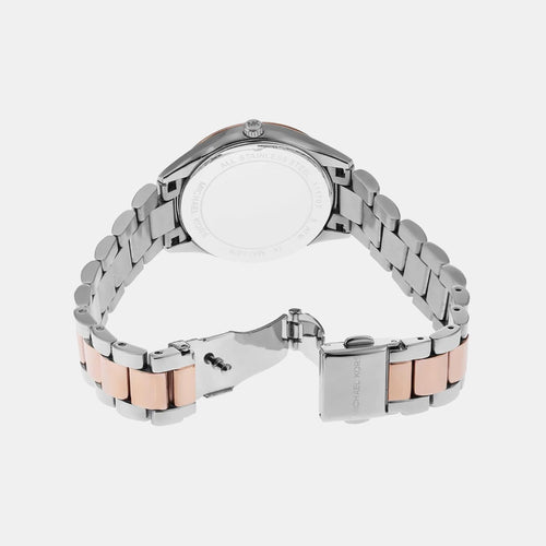 Lauryn Women Quartz Mother Of Pearl Dial Analog Stainless Steel Watch MK3979