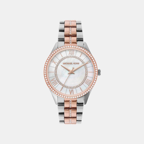 Lauryn Women Quartz Mother Of Pearl Dial Analog Stainless Steel Watch MK3979