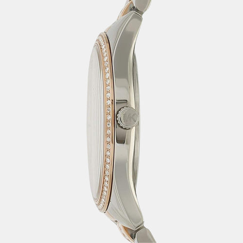 Lauryn Women Quartz Mother Of Pearl Dial Analog Stainless Steel Watch MK3979