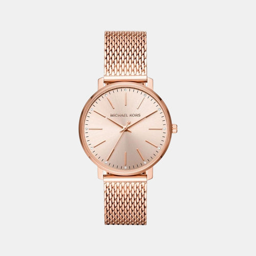 Pyper Women Quartz Rose Gold Dial Analog Mesh Watch MK4340