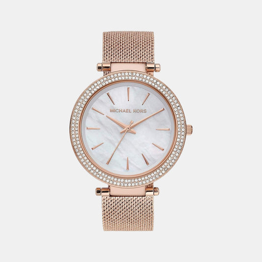 Darci Women Quartz White Dial Analog Mesh Watch MK4519