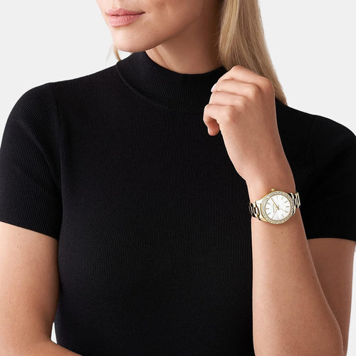 Darci Women Quartz White Dial Analog Mesh Watch MK4519