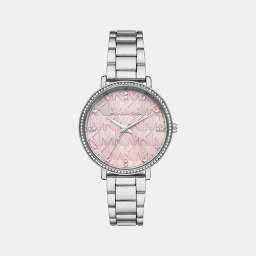 Pyper Women Quartz Pink Dial Analog Stainless Steel Watch MK4631