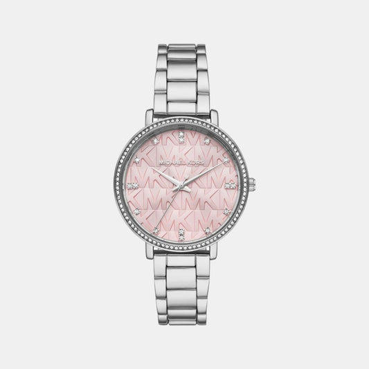 Pyper Women Quartz Pink Dial Analog Stainless Steel Watch MK4631