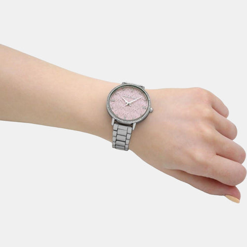 Pyper Women Quartz Pink Dial Analog Stainless Steel Watch MK4631